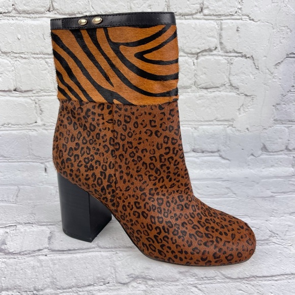 NWOB FRANCO SARTO Calf Hair Block Heel Ankle Boot - Picture 1 of 13